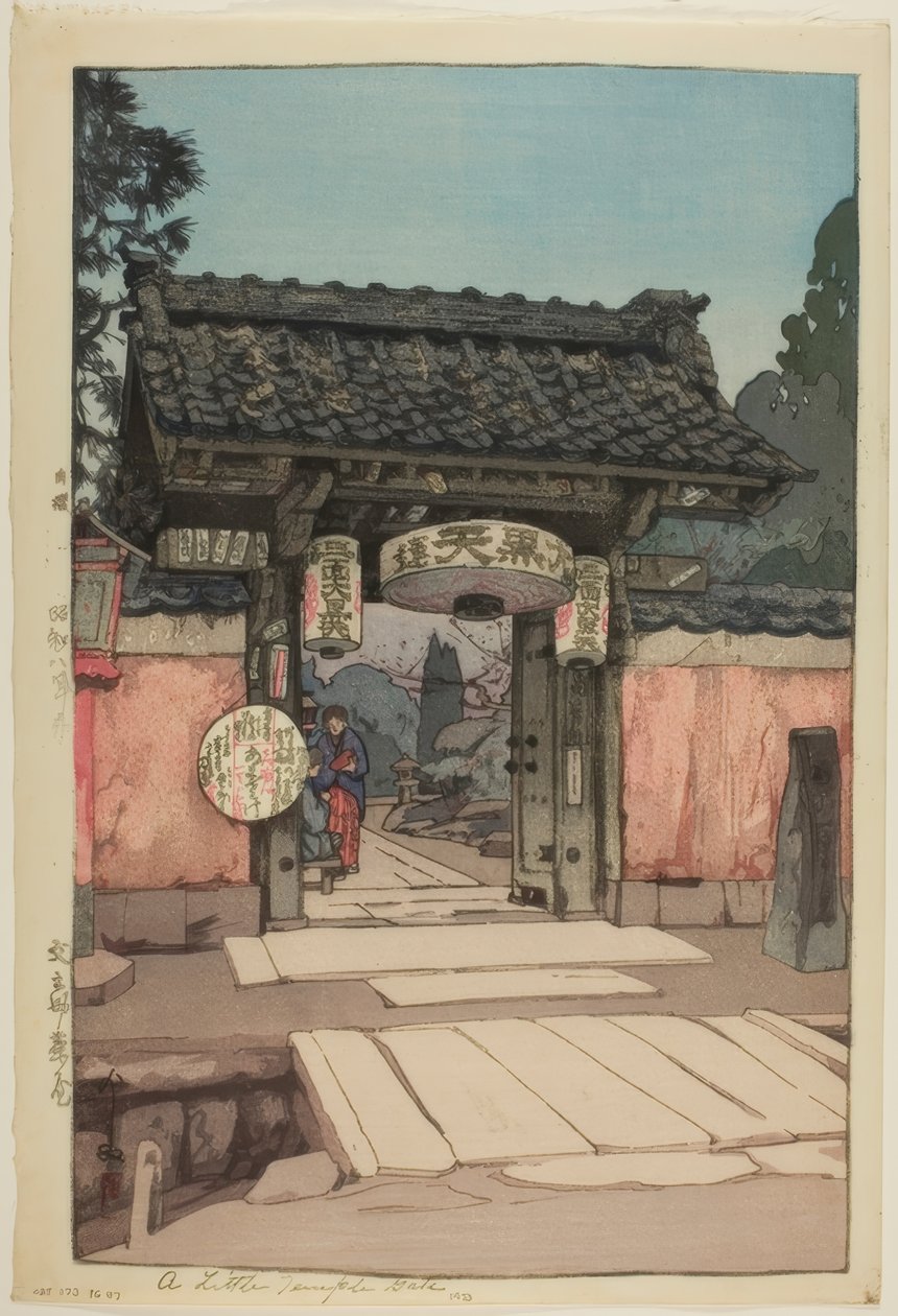 Ein kleines Tempeltor von Yoshida Hiroshi