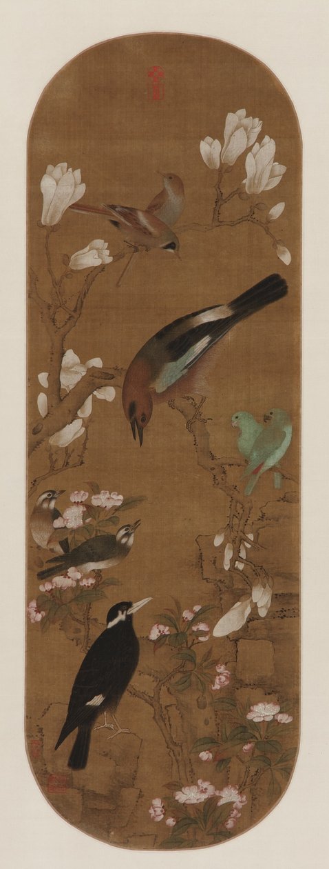 Vögel und Blumen, Qing-Dynastie von Yu Zhiding