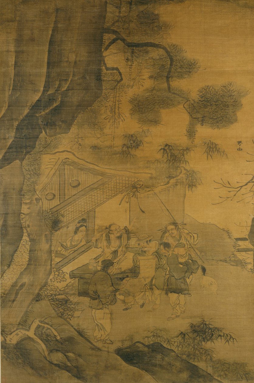 Ein Gemälde studierend, 16. Jahrhundert von Zhang Lu