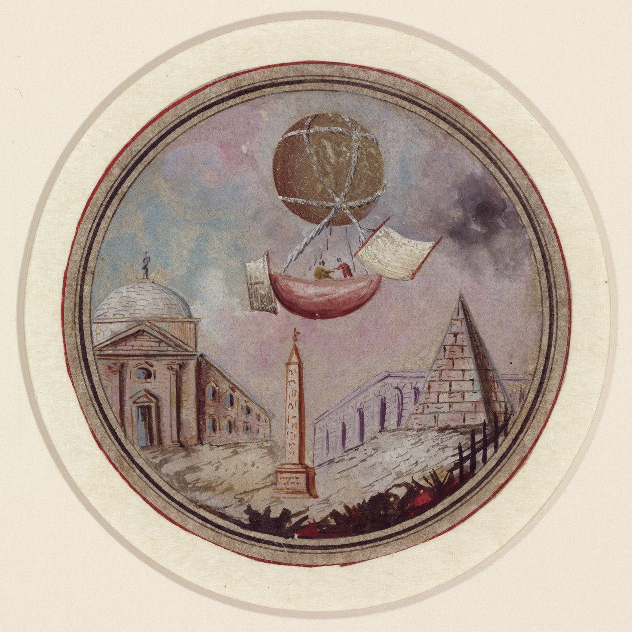 Ein frühes Ballonunglück, ca. 1785 von Frederick (attr. to) Barnard