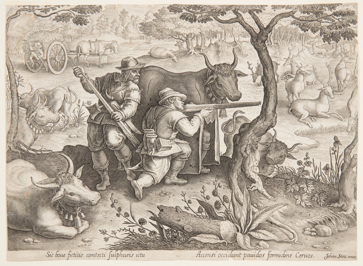 Hirschjagd von after Jan van der Straet, called Stradanus