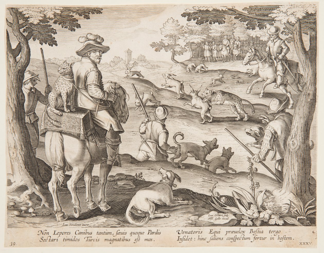 Hasenjagd von after Jan van der Straet, called Stradanus