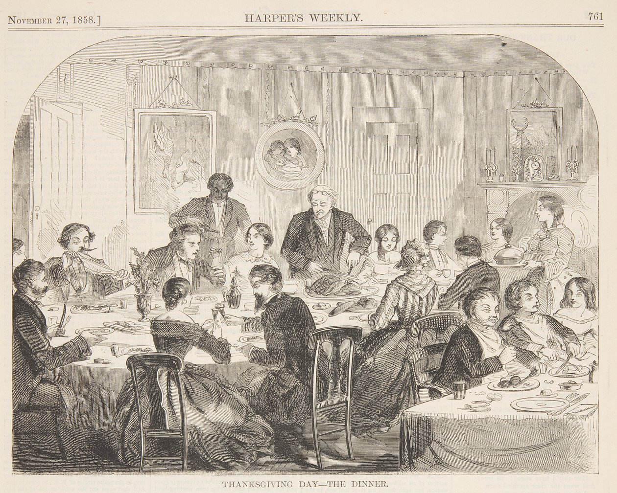 Thanksgiving Day – Das Abendessen von after Winslow Homer