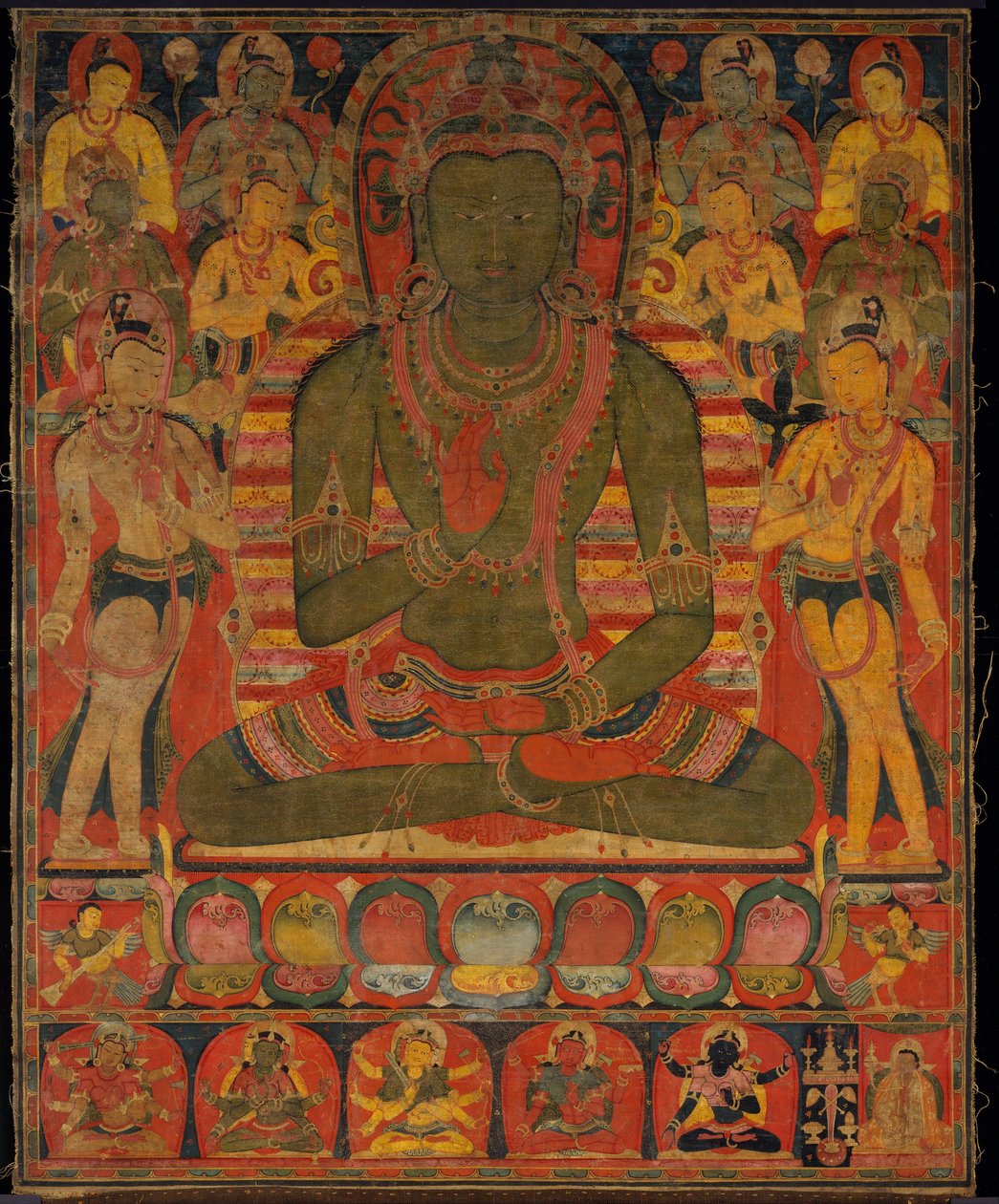 Buddha Amoghasiddhi mit acht Bodhisattvas von anonymous 