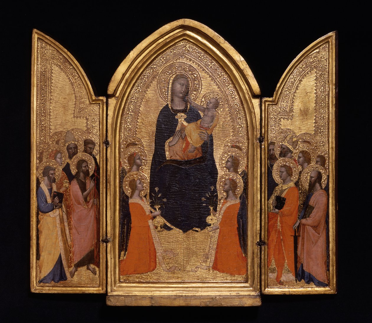 Madonna und Kind mit Heiligen (Das Sterbini-Triptychon) von anonymous 