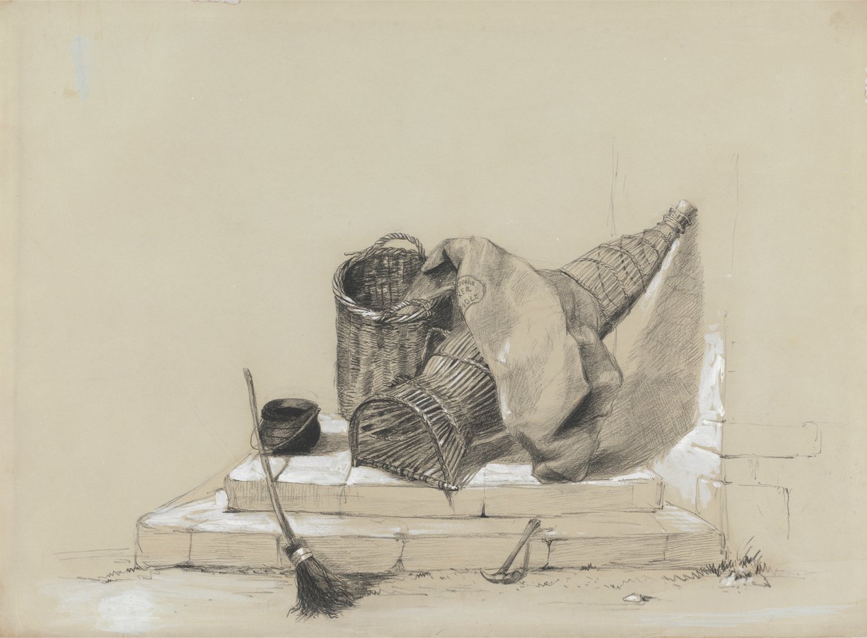 Stillleben mit Besen von attributed to Peter DeWint