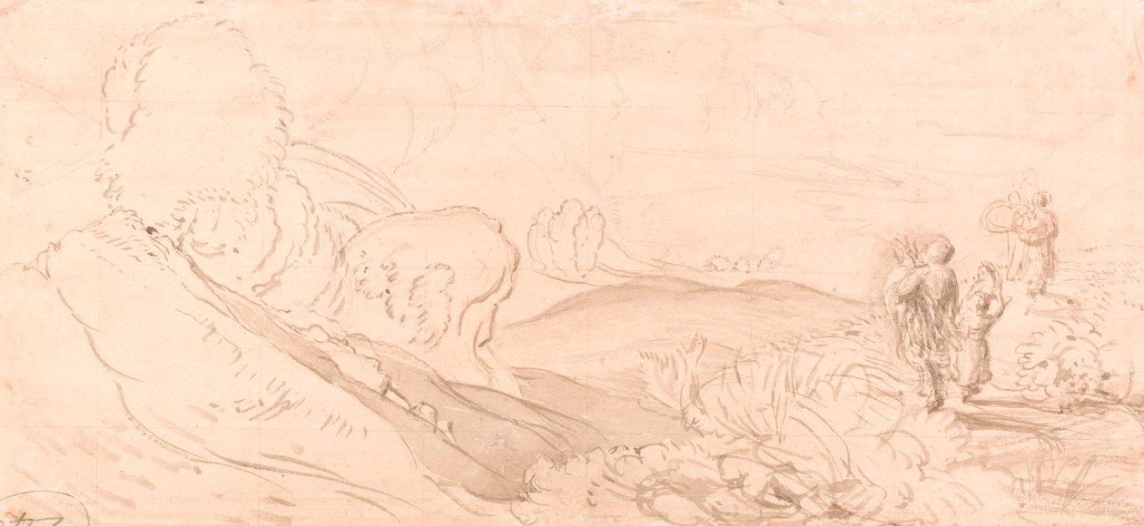 Landschaftsskizze von attributed to Samuel Palmer