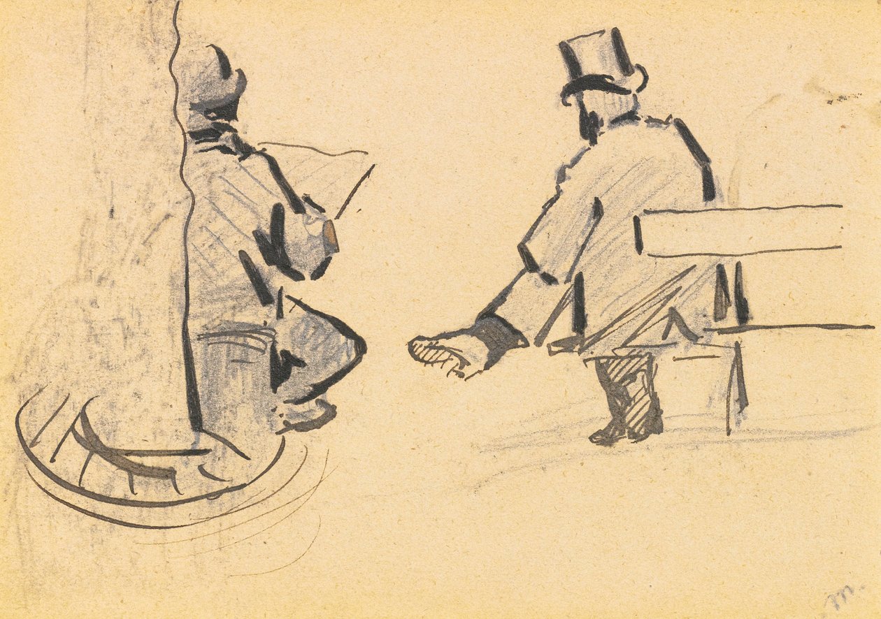 Mann auf einer Bank von Édouard Manet