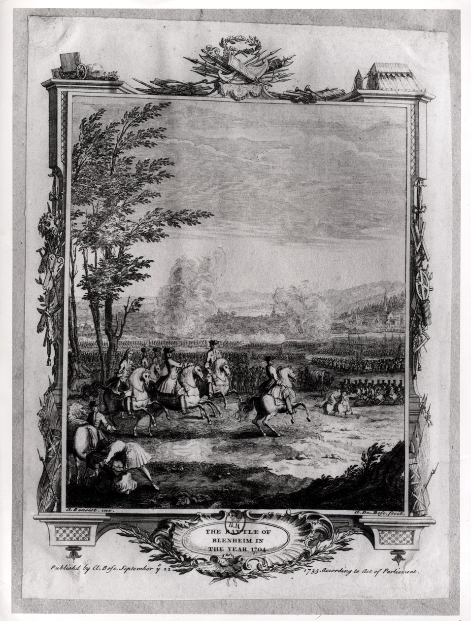 Die Schlacht von Blenheim, 13. August 1704, graviert von Claude Dubosc, 1735 von Antoine Benoist or Benoit du Cercle