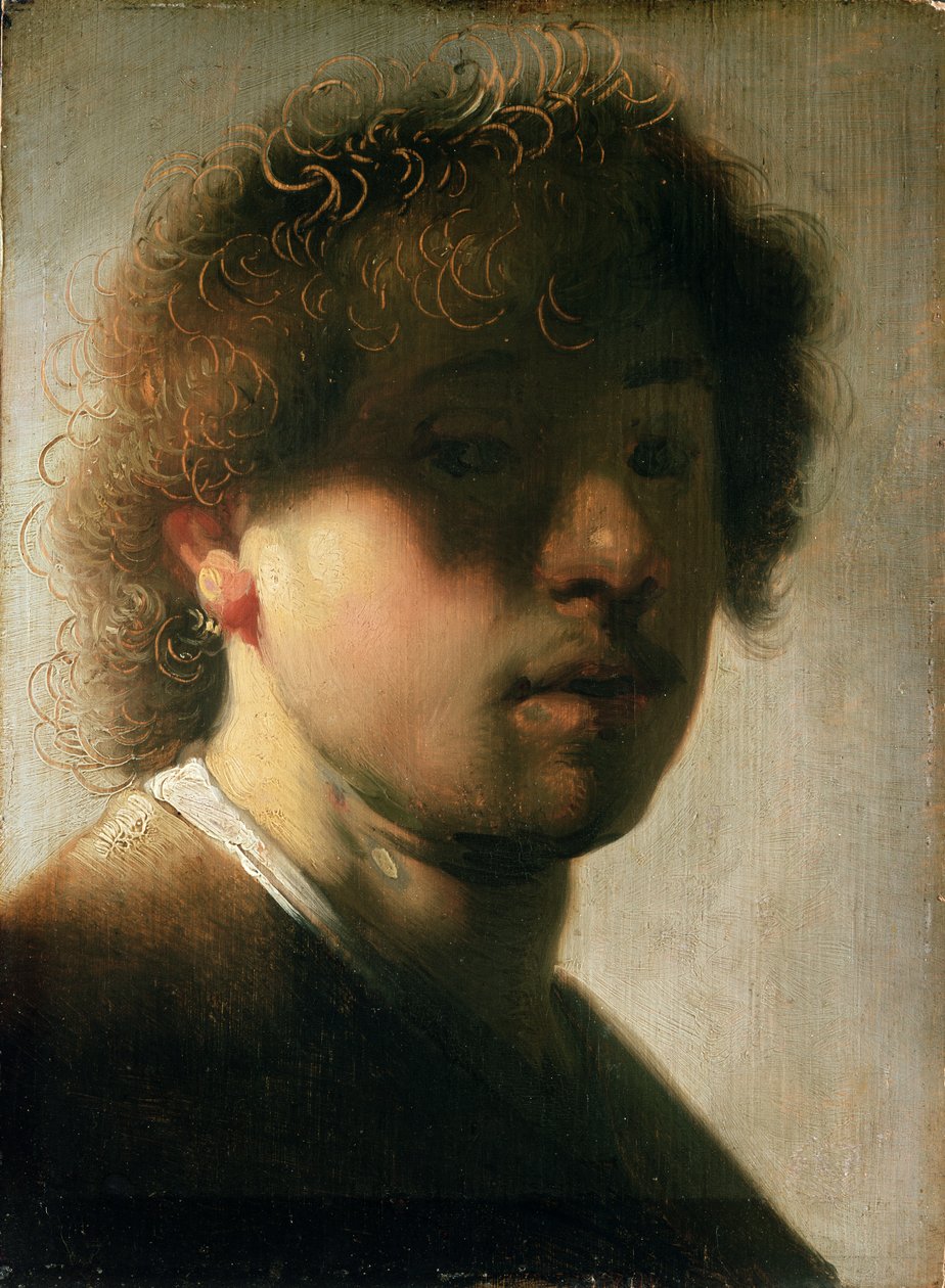 Porträt von Rembrandt mit überschatteten Augen von studio of Rembrandt Harmensz. van Rijn