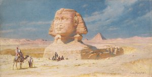 Die Sphinx von Gizeh mit der Pyramide von Mykerinos, 1874