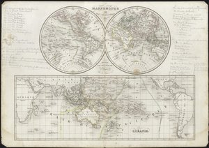 Weltkarte in zwei Hemisphären