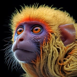 Affe in Farbe