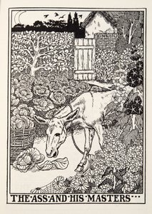 Der Esel und seine Herren, aus Fontaine Fables, veröffentlicht 1905