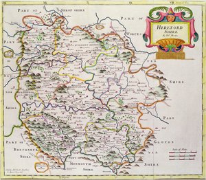 Karte von Herefordshire, 1695