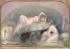 Fee ruht auf einem Pilz, ca. 1860