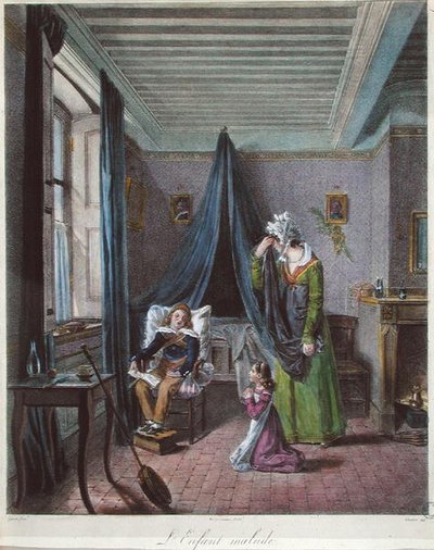 Das kranke Kind, um 1820 von (after) Genot