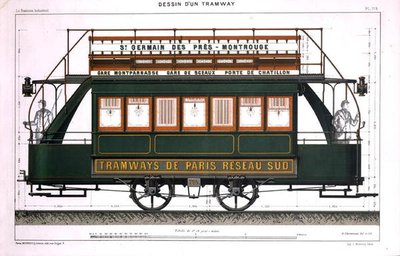 Entwurf für eine Straßenbahn von A. Cheneveau