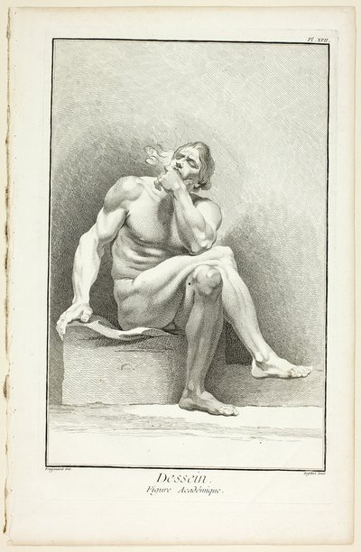 Entwurf: Akademische Figur, aus Encyclopédie von A. J. Defehrt