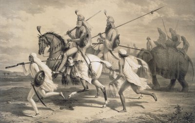 Sikh-Häuptlinge auf der Jagd, 1858 von A. Soltykoff