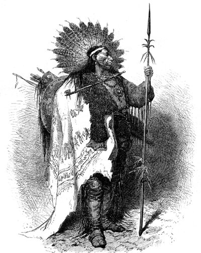 Ein amerikanischer Ureinwohner, USA, 19. Jahrhundert von A. de Neuville