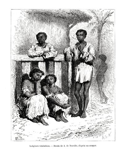 Indigene Völker, Venezuela, 19. Jahrhundert von A. de Neuville