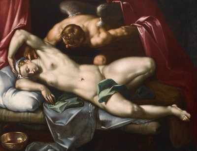 Cupid besucht Psyche bei Nacht von Abraham Bloemaert