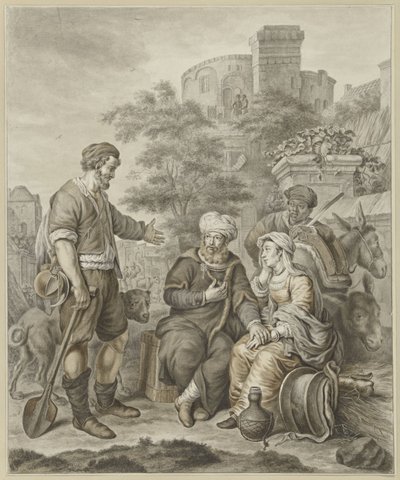 Der Levit und seine Nebenfrau in Gibea von Abraham Delfos