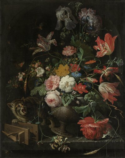 Der umgestürzte Blumenstrauß von Abraham Mignon