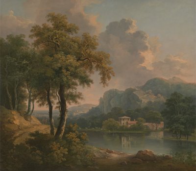 Bewaldete hügelige Landschaft, 1785 von Abraham Pether