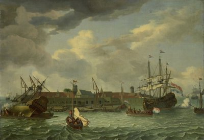 Die Insel Onrust bei Batavia von Abraham Storck