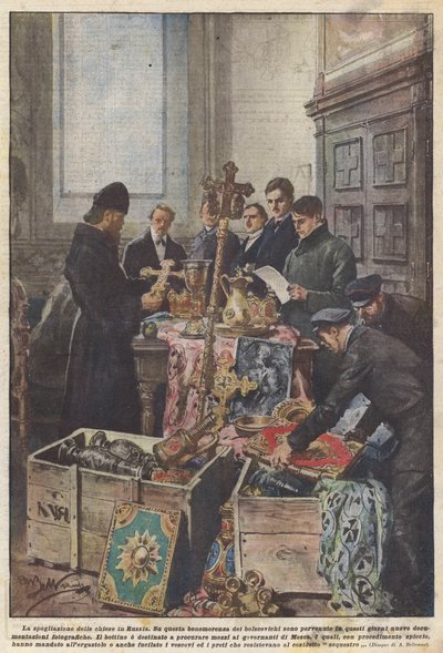 Die Plünderung der Kirchen in Russland von Achille Beltrame