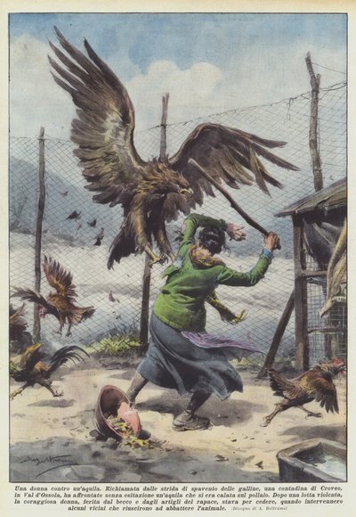 Eine Frau gegen einen Adler von Achille Beltrame