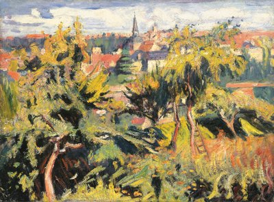 Kleinstadt hinter Bäumen von Achille Emile Othon Friesz