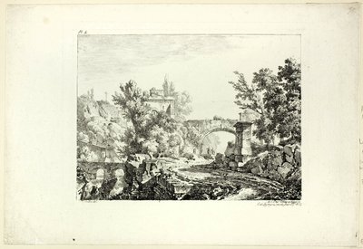 Landschaft, Platte IV von Achille Etna Michallon