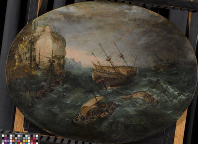 Schiffswrack vor einer felsigen Küste von Adam Willaerts