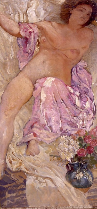 Akt mit Blumen, 1910 von Adolfo de Carolis