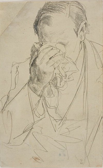 Weinender Mann von Adolph Friedrich Erdmann von Menzel