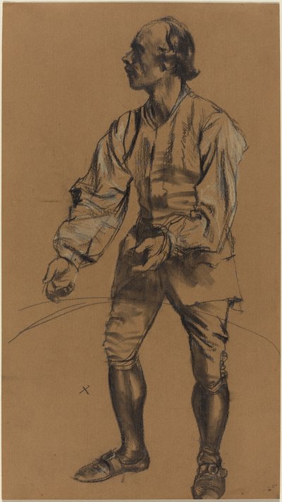 Richard Menzel in Kostüm des 18. Jahrhunderts von Adolph Menzel