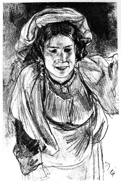 Studie eines italienischen Mädchens, um 1880-1882 von Adolph Menzel