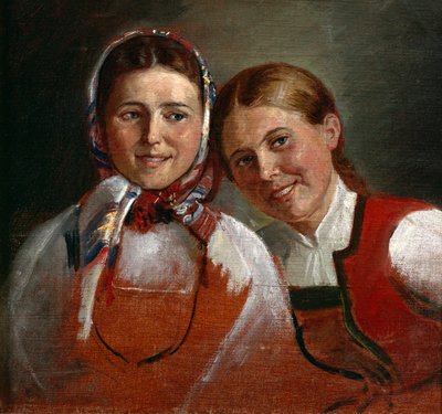 Lachende Mädchen von Adolph Tidemand
