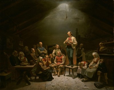 Niedrige Kirchenandacht von Adolph Tidemand