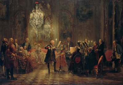Flötenkonzert Friedrichs des Großen in Sanssouci von Adolph Menzel