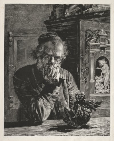 Der Antiquar - Selbstporträt von Adolph Menzel