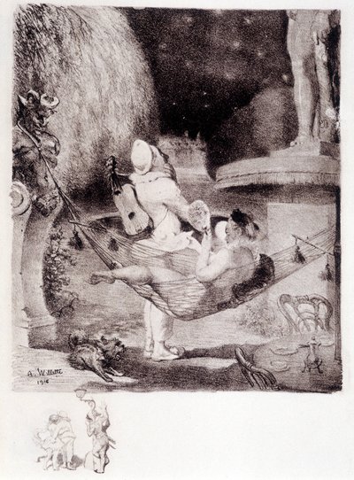 Der Neid - Zeichnung von Willette von Adolphe Leon Willette