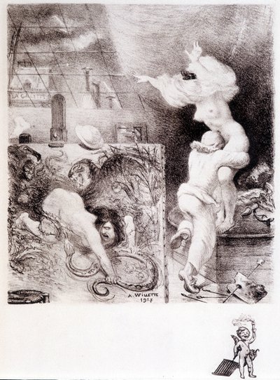 Lust - Zeichnung von Willette von Adolphe Leon Willette