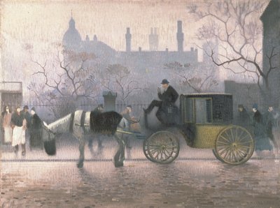 Altes Taxi bei All Saints, Manchester von Adolphe Valette
