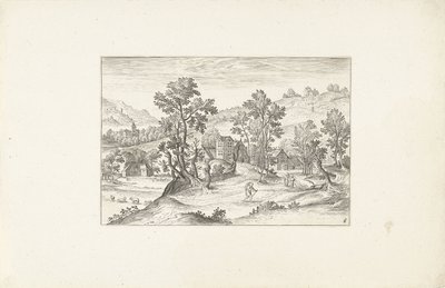 Landschaft mit Spaziergängern von Adriaen Collaert