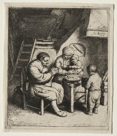 Das Tischgebet, 1653 von Adriaen Jansz. van Ostade