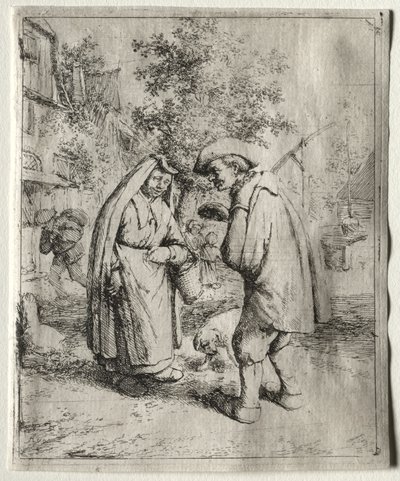 Mann im Gespräch mit einer Frau von Adriaen van Ostade